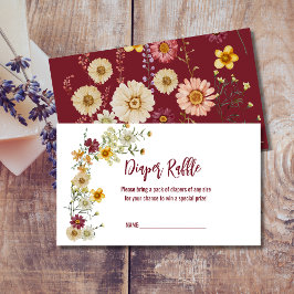 Wildblume boho burgundy Diapler Tombola Begleitkarte