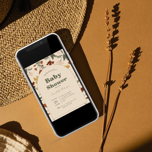 Wildblume Boho Chic Baby Dusche Einladungen