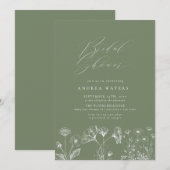Wildblume Boho Chic Brautparty Einladung (Vorne/Hinten)