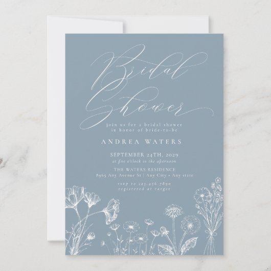 Wildblume Boho Chic Brautparty Einladung (Vorderseite)