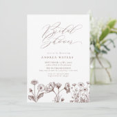 Wildblume Boho Chic Brautparty Einladung (Stehend Vorderseite)