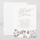 Wildblume Boho Chic Brautparty Einladung (Vorne/Hinten)