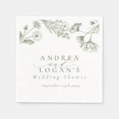 Wildblume Boho Chic Brautparty Serviette (Vorderseite)