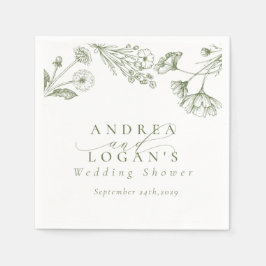 Wildblume Boho Chic Brautparty Serviette