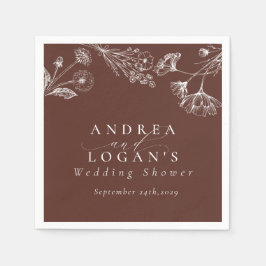 Wildblume Boho Chic Brautparty Serviette