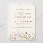 Wildblume Boho Chic Einladung (Vorderseite)