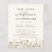 Wildblume Boho Chic Einladung zum ersten Geburtsta (Vorderseite)