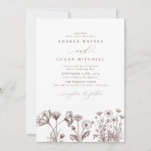 Wildblume Boho Chic Einladungen für Hochzeiten