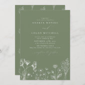 Wildblume Boho Chic Einladungen für Hochzeiten (Vorne/Hinten)