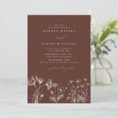 Wildblume Boho Chic Einladungen für Hochzeiten (Stehend Vorderseite)