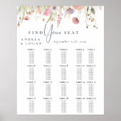 Wildblume Boho Chic Hochzeitskarte Poster (Vorne)