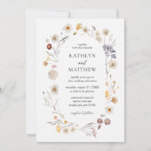Wildblume Boho Chic Moderne Blumenhochzeit Einladung (Vorderseite)