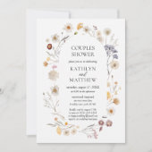 Wildblume Boho Chic Moderne Blumenpaare Dusche Einladung (Vorderseite)