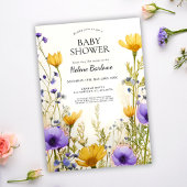 Wildblume Boho Chic Watercolor Blütendusche Einladung
