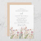 Wildblume Boho Chic Wedding Einladung (Vorne/Hinten)