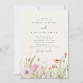 Wildblume Boho Chic Wedding Einladung (Vorderseite)