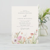 Wildblume Boho Chic Wedding Einladung (Stehend Vorderseite)