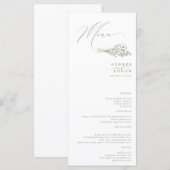 Wildblume Boho Chic Wedding Menükarte (Vorne/Hinten)