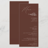 Wildblume Boho Chic Wedding Menükarte (Vorne/Hinten)