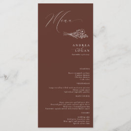 Wildblume Boho Chic Wedding Menükarte