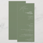 Wildblume Boho Chic Wedding Menükarte (Vorne/Hinten)