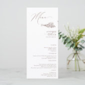 Wildblume Boho Chic Wedding Menükarte (Stehend Vorderseite)