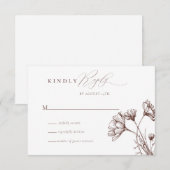Wildblume Boho Chic Wedding RSVP Begleitkarte (Vorne/Hinten)