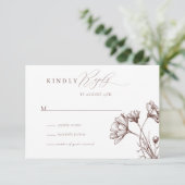 Wildblume Boho Chic Wedding RSVP Begleitkarte (Stehend Vorderseite)