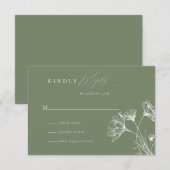 Wildblume Boho Chic Wedding RSVP Begleitkarte (Vorne/Hinten)