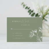 Wildblume Boho Chic Wedding RSVP Begleitkarte (Stehend Vorderseite)