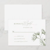 Wildblume Boho Chic Wedding RSVP Begleitkarte (Vorne/Hinten)