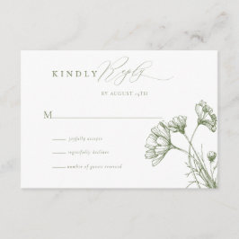 Wildblume Boho Chic Wedding RSVP Begleitkarte
