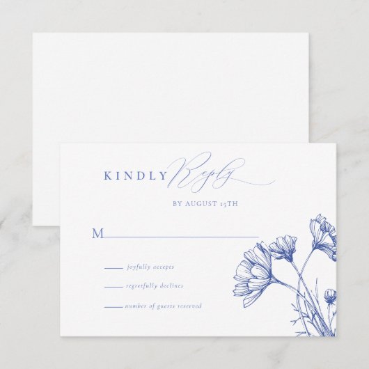Wildblume Boho Chic Wedding RSVP Begleitkarte (Vorne/Hinten)
