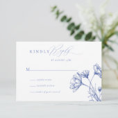 Wildblume Boho Chic Wedding RSVP Begleitkarte (Stehend Vorderseite)