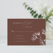 Wildblume Boho Chic Wedding RSVP Begleitkarte (Stehend Vorderseite)