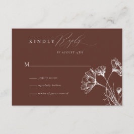 Wildblume Boho Chic Wedding RSVP Begleitkarte