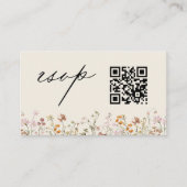 Wildblume Boho Cream UAWG QR Code Hochzeit Begleitkarte (Vorderseite)