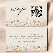 Wildblume Boho Cream UAWG QR Code Hochzeit Begleitkarte