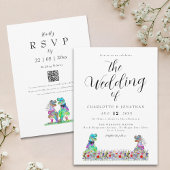 Wildblume Boho Dinosaur Theme Wedding Einladung