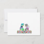 Wildblume Boho Dinosaur Wedding Reply RSVP Karte (Rückseite)