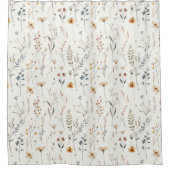 Wildblume boho duschvorhang (Vorderseite)