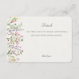 Wildblume Boho Einzelheiten zu floralen Ereignisse Begleitkarte