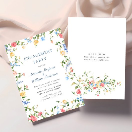 Wildblume Boho ENGAGEMENT PARTEI Wasserfarbe Einladung