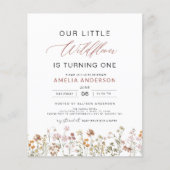 Wildblume Boho Erster Geburtstagsgarten (Vorderseite)