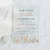 Wildblume Boho Erster Geburtstagsgarten Acryleinladungen