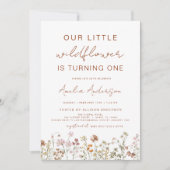 Wildblume Boho Erster Geburtstagsgarten Einladung (Vorderseite)