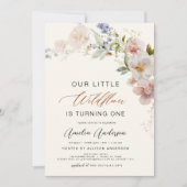 Wildblume Boho Erster Geburtstagsgarten Einladung (Vorderseite)