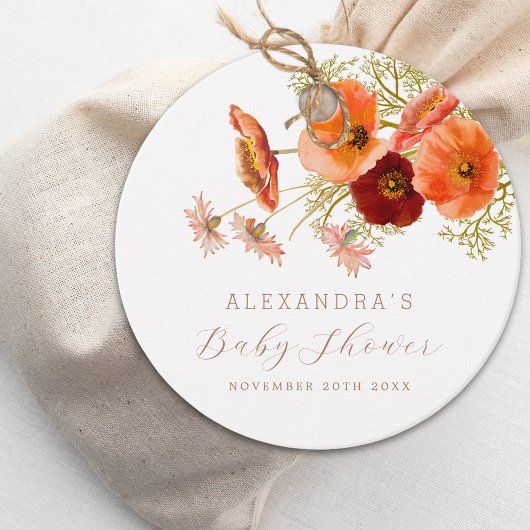 Wildblume Boho Fall Floral Custom Baby Dusche Geschenkanhänger