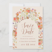 Wildblume Boho Fall Rustikale Hochzeit Save The Date (Vorderseite)