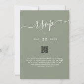 Wildblume Boho Fall Sage Green QR-Code Hochzeit Einladung (Rückseite)